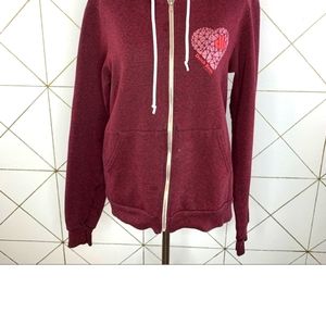 Dutch Bros Dutch Full Zip Hoodie Heart Shaped Logo Size Small